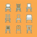 Set Of Chair Collection: Linear Web Icons