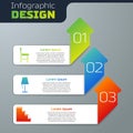 Set Chair, Table lamp and Staircase. Business infographic template. Vector