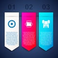 Set Chakra, Cup of tea and leaf and Elephant. Business infographic template. Vector