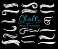 Set of Chalk flourishes and swooshes for chalkboards, menu, prints etc. Royalty Free Stock Photo