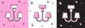 Set Chandelier icon isolated on pink and white, black background. Vector