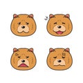 Set of character chao chao dog faces showing different emotions