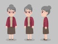 Set of Character grandmother cartoon concept character