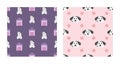 Set Character Seamless Pattern Animal Of Cute Dalmatian Dog Can Be Used as Designs Wallpapers or Backgrounds. Vector Illustration Royalty Free Stock Photo