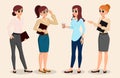 A set of characters business people, meeting, training, teamwork. Office personnel. Vector illustration.