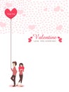 Cartoon cute couple of lover for love valentine`s day Royalty Free Stock Photo