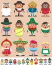 Nationalities Part 1 Royalty Free Stock Photo