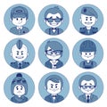 Set of characters. Icons of occupations. Royalty Free Stock Photo