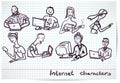 Set of characters on the theme of Internet technology and device Royalty Free Stock Photo