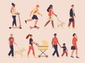 A set of characters walking people Royalty Free Stock Photo