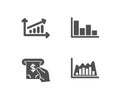 Chart, Histogram and Atm service icons. Infographic graph sign.