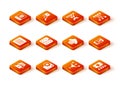 Set Chat bot, Neural network, Binary code, Funnel filter, Cloud database, and Mobile phone icon. Vector Royalty Free Stock Photo