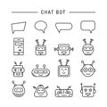 Set Chat bot vector icon faces Royalty Free Stock Photo