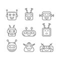 Set Chat bot vector icon faces