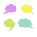 Set of chat speech bubble with dots. Icons of different colors