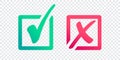 Set of check mark icon on a transparent background