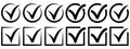 Set of check mark icons. Check box. OK, choose an illustration on a white background. Check mark vector icon. Vector illustration