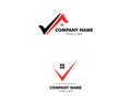 Set of Check Mark Real Estate Logo Template Royalty Free Stock Photo