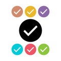 Set of Check mark, tick icon, succes - yes vector illustration isolated on background, vote positive