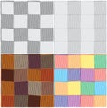 Set of checkered and striped seamless patterns Royalty Free Stock Photo