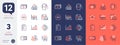 Set of Checklist, Discounts cart and New star line icons. For design. Vector