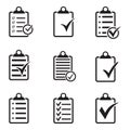 Set of checklist icons flat style isolated on background. Checklist sign symbol for web site and app design.