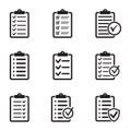 Set of checklist icons, vector isolated illustration