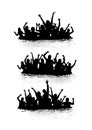 Set of cheering crowd icons. Vector illustration decorative design