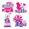 Set of cheerleading illustration design Royalty Free Stock Photo