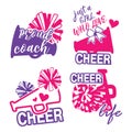 Set of cheerleading illustration design Royalty Free Stock Photo