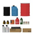 set of chemical container on white background Royalty Free Stock Photo