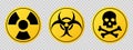 Set of chemical threat on transparent background illustration. Irradiation, danger, radiation, disease, infection, nuclear power