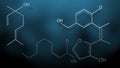 Set of chemistry formulas in digital space.