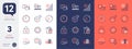Set of Chemistry lab, Online rating and Security network line icons. For design. Vector