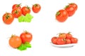 Group of tomatoes cherry isolated on a white cutout