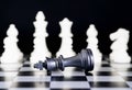 Closeup chess pieces on chessboard Royalty Free Stock Photo