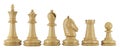 Set of chess figures in row Royalty Free Stock Photo