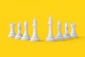 Set of chess figures on yellow background Royalty Free Stock Photo