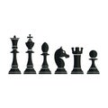 Set of chess pieces, strategy game, Queen King Bishop Knight Rook Pawn