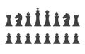 Set chess pieces on white background Royalty Free Stock Photo