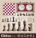 Set of chess vector design elements Royalty Free Stock Photo