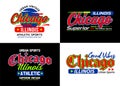 Set Chicago urban style typeface collection, for print on t shirts etc.