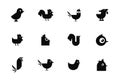 Set of chicken vectors icon Royalty Free Stock Photo