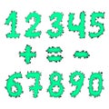 Set of chicken, viral numbers. Hand-drawn style. hand-drawn. vector set. One, two, three, four, five, six, seven, eight