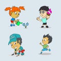 Set of child activities routines vector pack