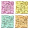Set of child drawings on cover paper