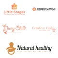 Set of childcare pacifier logo design Royalty Free Stock Photo