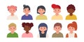 Set of children avatars. smiling faces of boys and girls.