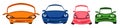 Set of children cars of different shapes. Set for teaching children rules of road. Color vector