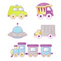 Set of children\'s toys cars